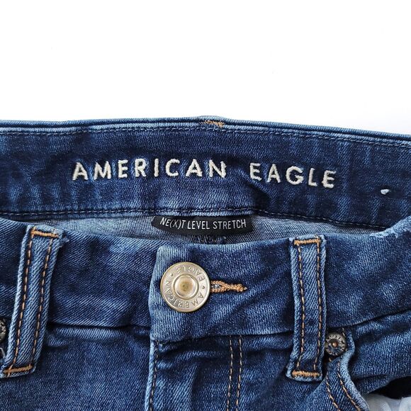 American Eagle Shorts Womens 4 Denim Curvy Next Level Stretch High Rise Shortie - Picture 3 of 9